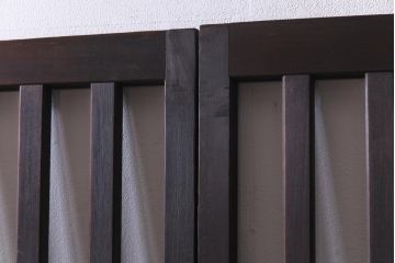 アンティーク建具　和製アンティーク　昭和初期　和モダンスタイルにおすすめのガラス格子戸2枚セット(引き戸、建具)(R-038373)