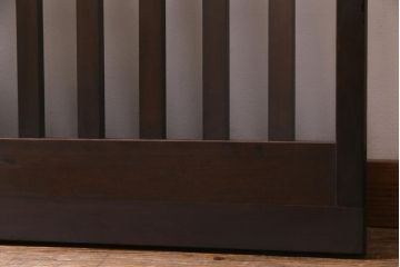 アンティーク建具　和製アンティーク　昭和初期　和モダンスタイルにおすすめのガラス格子戸2枚セット(引き戸、建具)(R-038373)