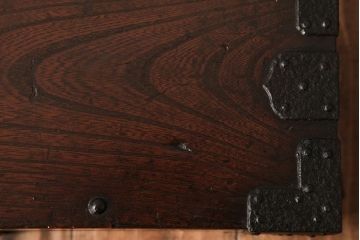 アンティーク家具　古民具・骨董　江戸明治期　ケヤキ材　古い質感が魅力の千両箱(船箪笥、銭函、木箱)(R-038375)