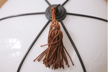 アンティーク照明　昭和初期　雪洞型　菊菱模様が和の雰囲気を高めるペンダントライト(吊り下げ照明)(R-038377)