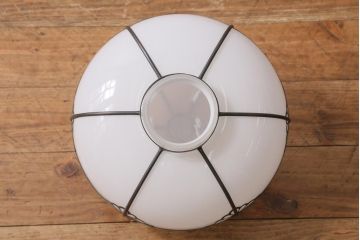 アンティーク照明　タッセル(飾り房)付き　雪洞型　菊菱模様が和の雰囲気を引き立てる天井照明(吊り下げ照明、電笠)(R-038378)