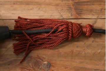 アンティーク照明　タッセル(飾り房)付き　雪洞型　菊菱模様が和の雰囲気を引き立てる天井照明(吊り下げ照明、電笠)(R-038378)