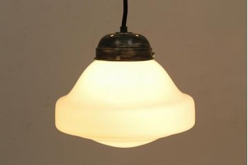 アンティーク照明　昭和初期　おしゃれなガラスシェード照明(天井照明、吊り下げ照明、電笠)