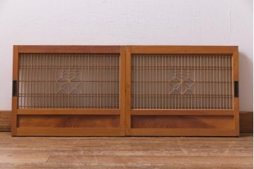ラフジュ工房オリジナル　古建具リメイク　和の風情漂うテレビボード(ローボード、収納棚、戸棚)(R-038382)