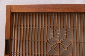 ラフジュ工房オリジナル　古建具リメイク　和の風情漂うテレビボード(ローボード、収納棚、戸棚)(R-038382)