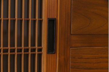 ラフジュ工房オリジナル　古建具リメイク　和の風情漂うテレビボード(ローボード、収納棚、戸棚)(R-038382)