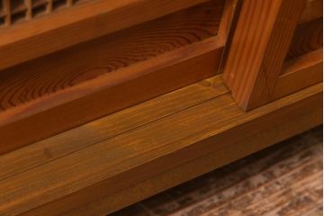 ラフジュ工房オリジナル　古建具リメイク　和の風情漂うテレビボード(ローボード、収納棚、戸棚)(R-038382)