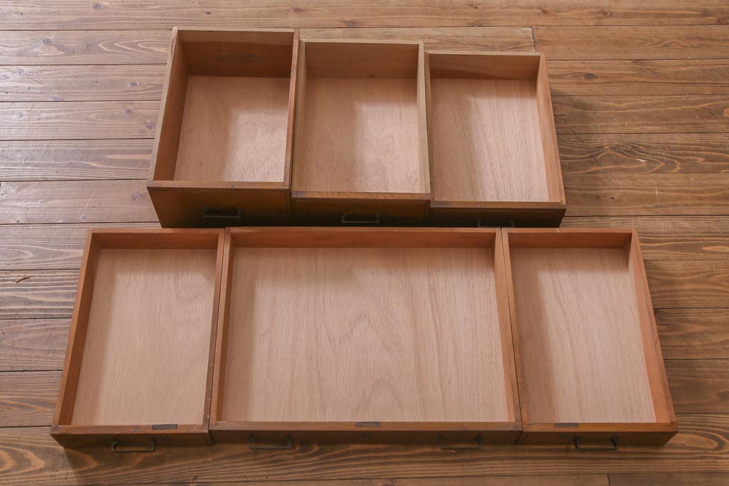 レトロ家具　昭和レトロ　ナラ材　モールガラス入り　ノスタルジックな空間を演出する両袖デスク(両袖机、在宅ワーク、在宅用ワークデスク)(R-038386)