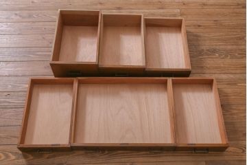 レトロ家具　昭和レトロ　ナラ材　モールガラス入り　ノスタルジックな空間を演出する両袖デスク(両袖机、在宅ワーク、在宅用ワークデスク)(R-038386)