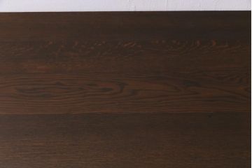 レトロ家具　昭和レトロ　ナラ材　モールガラス入り　ノスタルジックな空間を演出する両袖デスク(両袖机、在宅ワーク、在宅用ワークデスク)(R-038386)