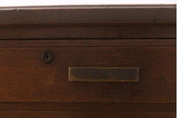 レトロ家具　昭和レトロ　ナラ材　モールガラス入り　ノスタルジックな空間を演出する両袖デスク(両袖机、在宅ワーク、在宅用ワークデスク)(R-038386)