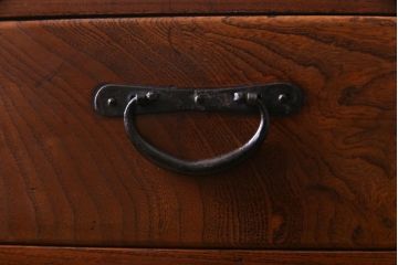 アンティーク家具　和製アンティーク　大正昭和初期　前面ケヤキ材　和の趣ただよう収納箪笥(時代箪笥、帳場箪笥、引き出し)(R-038387)