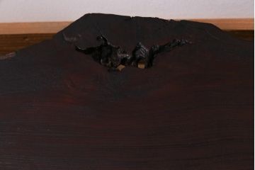 ビンテージ家具　和製ビンテージ　スギ材一枚板　木材の表情を楽しめる折り畳み式座卓(ちゃぶ台)(R-038389)
