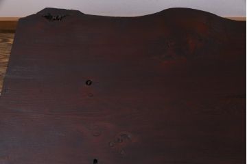 ビンテージ家具　和製ビンテージ　スギ材一枚板　木材の表情を楽しめる折り畳み式座卓(ちゃぶ台)(R-038389)