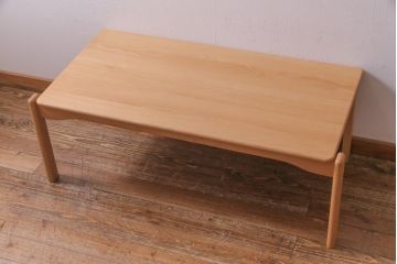 中古　飛騨産業　キツツキ　kids furniture　KF154TB　ビーチ材　キッズスタッキングテーブル(キャスター付きテーブル)(R-038392)