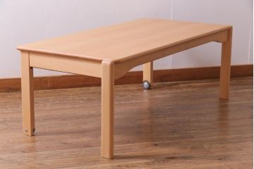 中古　飛騨産業　キツツキ　kids furniture　KF154TB　ビーチ材　キッズスタッキングテーブル(キャスター付きテーブル)(R-038393)