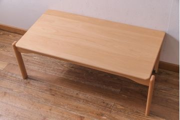 中古　飛騨産業　キツツキ　kids furniture　KF154TB　ビーチ材　キッズスタッキングテーブル(キャスター付きテーブル)(R-038393)