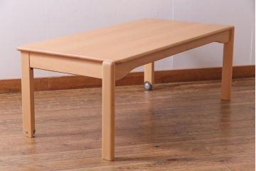 中古　飛騨産業　キツツキ　kids furniture　KF153TB　ビーチ材　キッズスタッキングテーブル(キャスター付きテーブル)(R-038394)