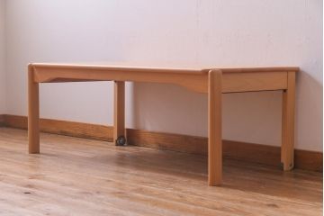 中古　飛騨産業　キツツキ　kids furniture　KF153TB　ビーチ材　キッズスタッキングテーブル(キャスター付きテーブル)(R-038394)