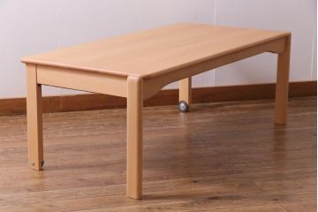 中古　飛騨産業　キツツキ　kids furniture　KF154TB　ビーチ材　キッズスタッキングテーブル(キャスター付きテーブル)(R-038397)