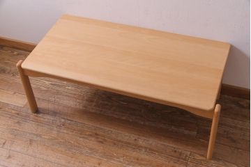 中古　飛騨産業　キツツキ　kids furniture　KF154TB　ビーチ材　キッズスタッキングテーブル(キャスター付きテーブル)(R-038397)
