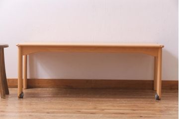 中古　飛騨産業　キツツキ　kids furniture　KF154TB　ビーチ材　キッズスタッキングテーブル(キャスター付きテーブル)(R-038397)