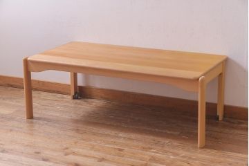 中古　飛騨産業　キツツキ　kids furniture　KF153TB　ビーチ材　キッズスタッキングテーブル(キャスター付きテーブル)(R-038399)