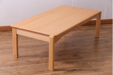 中古　飛騨産業　キツツキ　kids furniture　KF152TB　ビーチ材　キッズスタッキングテーブル(キャスター付きテーブル)(R-038400)