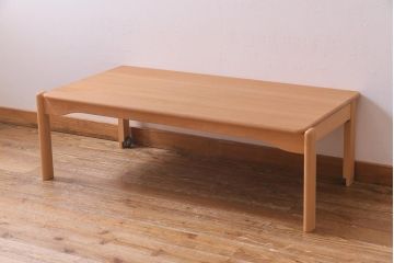 中古　飛騨産業　キツツキ　kids furniture　KF152TB　ビーチ材　キッズスタッキングテーブル(キャスター付きテーブル)(R-038401)