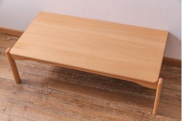 中古　飛騨産業　キツツキ　kids furniture　KF152TB　ビーチ材　キッズスタッキングテーブル(キャスター付きテーブル)(R-038401)