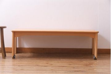 中古　飛騨産業　キツツキ　kids furniture　KF152TB　ビーチ材　キッズスタッキングテーブル(キャスター付きテーブル)(R-038401)