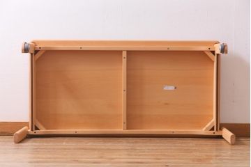 中古　飛騨産業　キツツキ　kids furniture　KF152TB　ビーチ材　キッズスタッキングテーブル(キャスター付きテーブル)(R-038401)