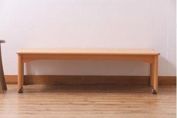 中古　飛騨産業　キツツキ　kids furniture　KF151TB　ビーチ材　キッズスタッキングテーブル(キャスター付きテーブル)(R-038402)