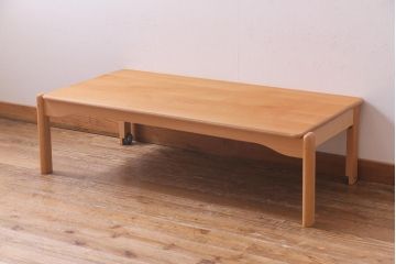 中古　飛騨産業　キツツキ　kids furniture　KF151TB　ビーチ材　キッズスタッキングテーブル(キャスター付きテーブル)(R-038403)