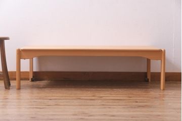 中古　飛騨産業　キツツキ　kids furniture　KF151TB　ビーチ材　キッズスタッキングテーブル(キャスター付きテーブル)(R-038403)