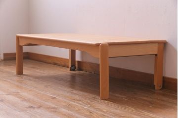 中古　飛騨産業　キツツキ　kids furniture　KF151TB　ビーチ材　キッズスタッキングテーブル(キャスター付きテーブル)(R-038403)