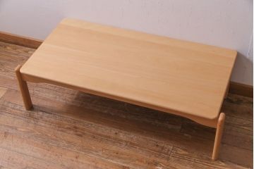 中古　飛騨産業　キツツキ　kids furniture　KF151TB　ビーチ材　キッズスタッキングテーブル(キャスター付きテーブル)(R-038403)