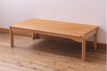 中古　飛騨産業　キツツキ　kids furniture　KF151TB　ビーチ材　キッズスタッキングテーブル(キャスター付きテーブル)(R-038404)