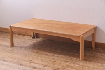 中古　飛騨産業　キツツキ　kids furniture　KF151TB　ビーチ材　キッズスタッキングテーブル(キャスター付きテーブル)(R-038405)
