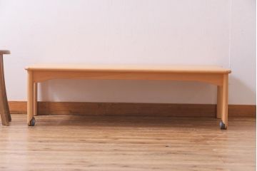 中古　飛騨産業　キツツキ　kids furniture　KF151TB　ビーチ材　キッズスタッキングテーブル(キャスター付きテーブル)(R-038405)