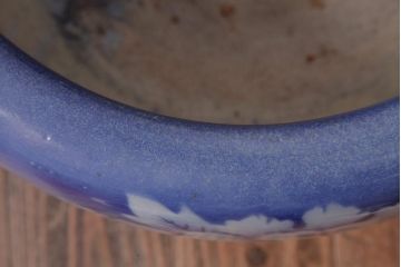 アンティーク雑貨　昭和初期　大輪の花が目を引く瀬戸火鉢(R-038408)