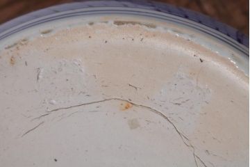 アンティーク雑貨　昭和初期　窓絵　松・山水図　和の風情感じる瀬戸火鉢(R-038409)