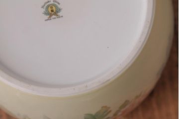 オールドノリタケ・則武(日陶)　鮮やかな牡丹が美しい火鉢瀬戸火鉢(R-038410)