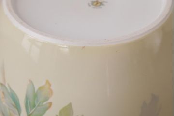 オールドノリタケ・則武(日陶)　鮮やかな牡丹が美しい火鉢瀬戸火鉢(R-038410)