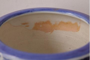 アンティーク雑貨　大正昭和初期　アジアンな雰囲気漂う瀬戸火鉢(R-038413)