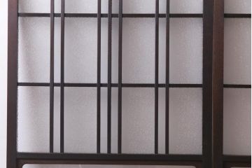 アンティーク建具　ダイヤガラス・当店オリジナルガラス入り　レトロな空間を彩るガラス戸2枚セット(引き戸、建具)(R-038414)