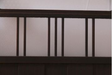 アンティーク建具　ダイヤガラス・当店オリジナルガラス入り　レトロな空間を彩るガラス戸2枚セット(引き戸、建具)(R-038414)