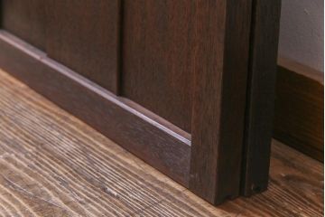 アンティーク建具　ダイヤガラス・当店オリジナルガラス入り　レトロな空間を彩るガラス戸2枚セット(引き戸、建具)(R-038414)