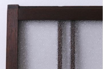 アンティーク建具　ダイヤガラス・当店オリジナルガラス入り　レトロな空間を彩るガラス戸2枚セット(引き戸、建具)(R-038414)