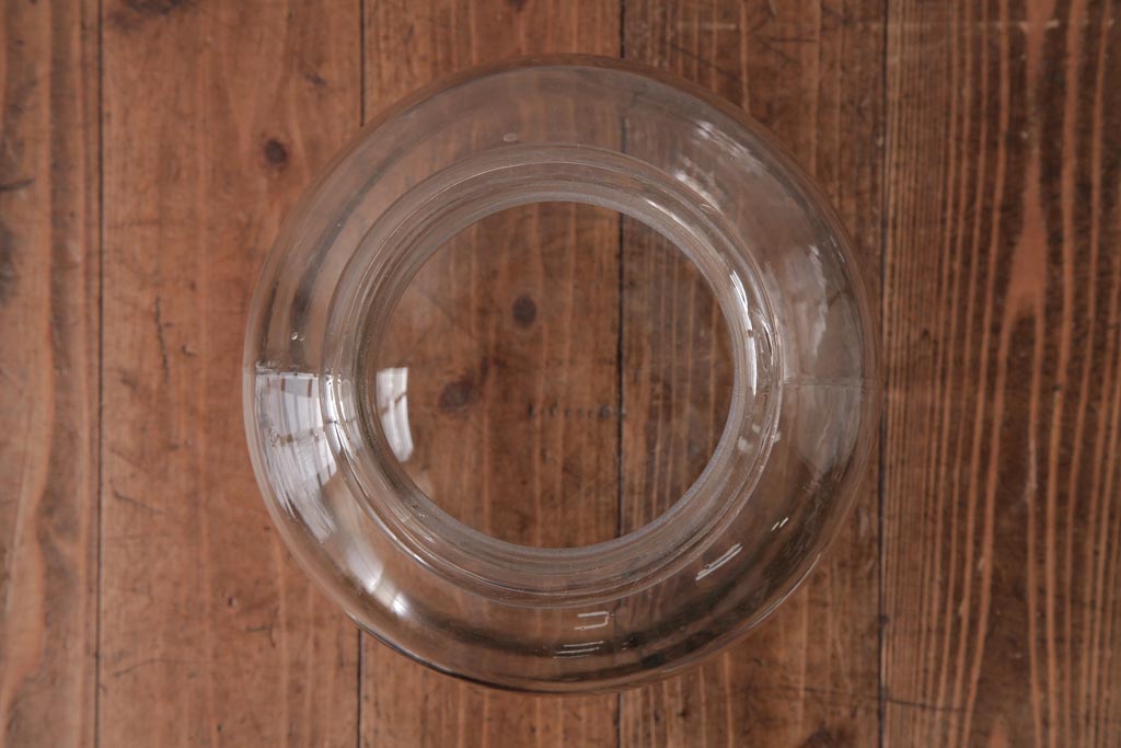 レトロ雑貨　昭和レトロ　蓋付き　おしゃれなディスプレイにおすすめなガラスビン(ガラス瓶、キャニスター)(R-038417)